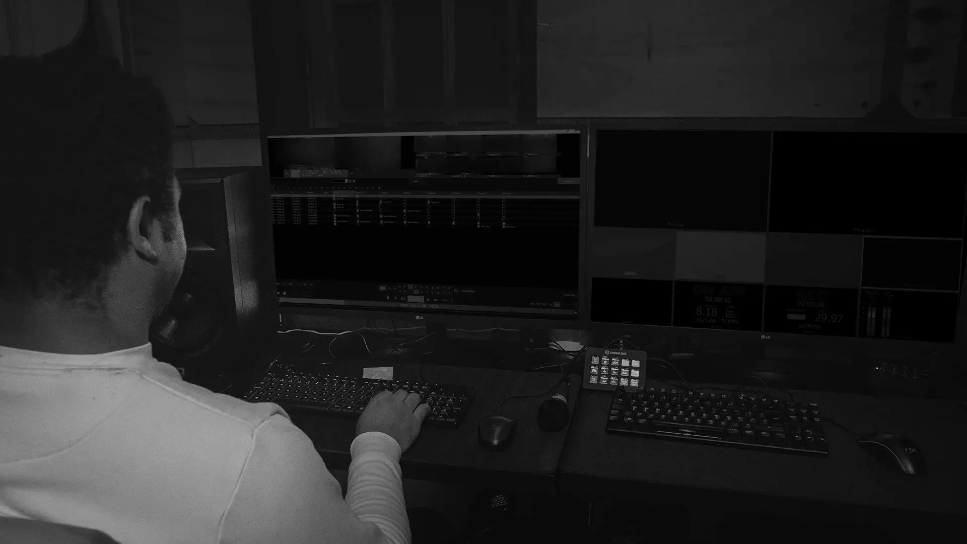 Posto de operação no estúdio FMV